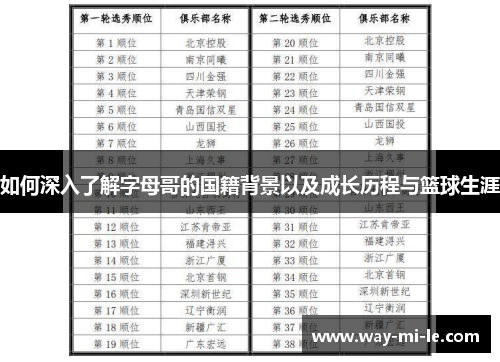 如何深入了解字母哥的国籍背景以及成长历程与篮球生涯